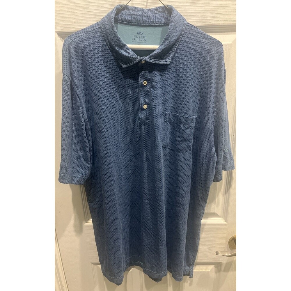 Peter Millar Mountainside Collection Polo Shirt Mens XL Blue